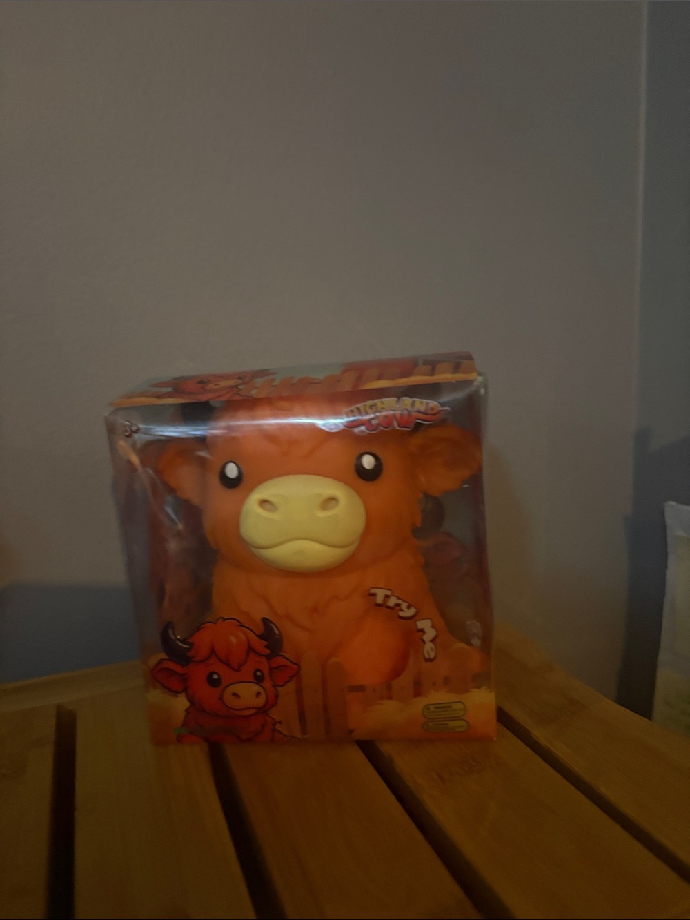 Orange Plush Highland Cow Toy - Cute Interactive Stuffed Animal